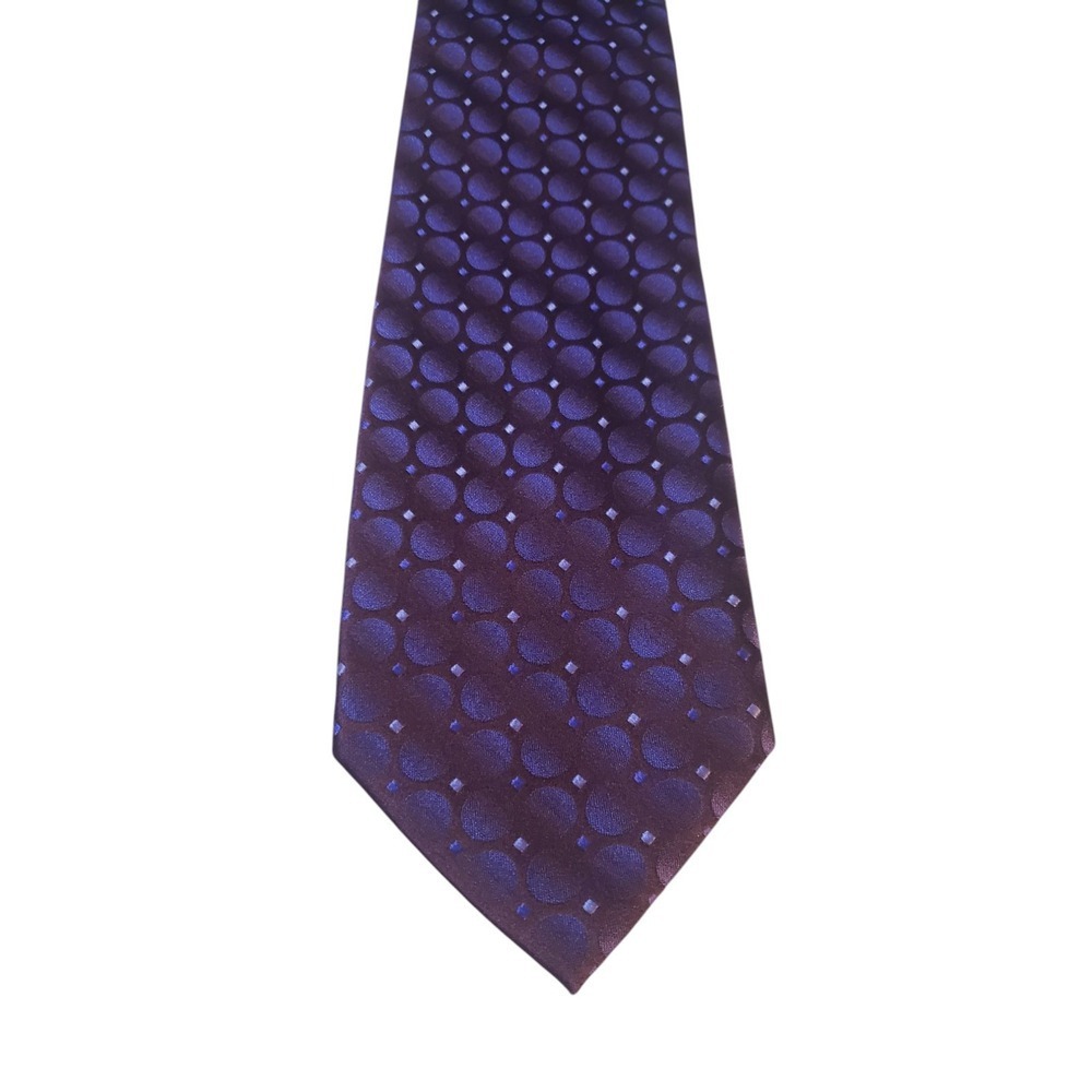 Claiborne Neck Tie Necktie Designer‎ Purple Geometric Business Casual Church